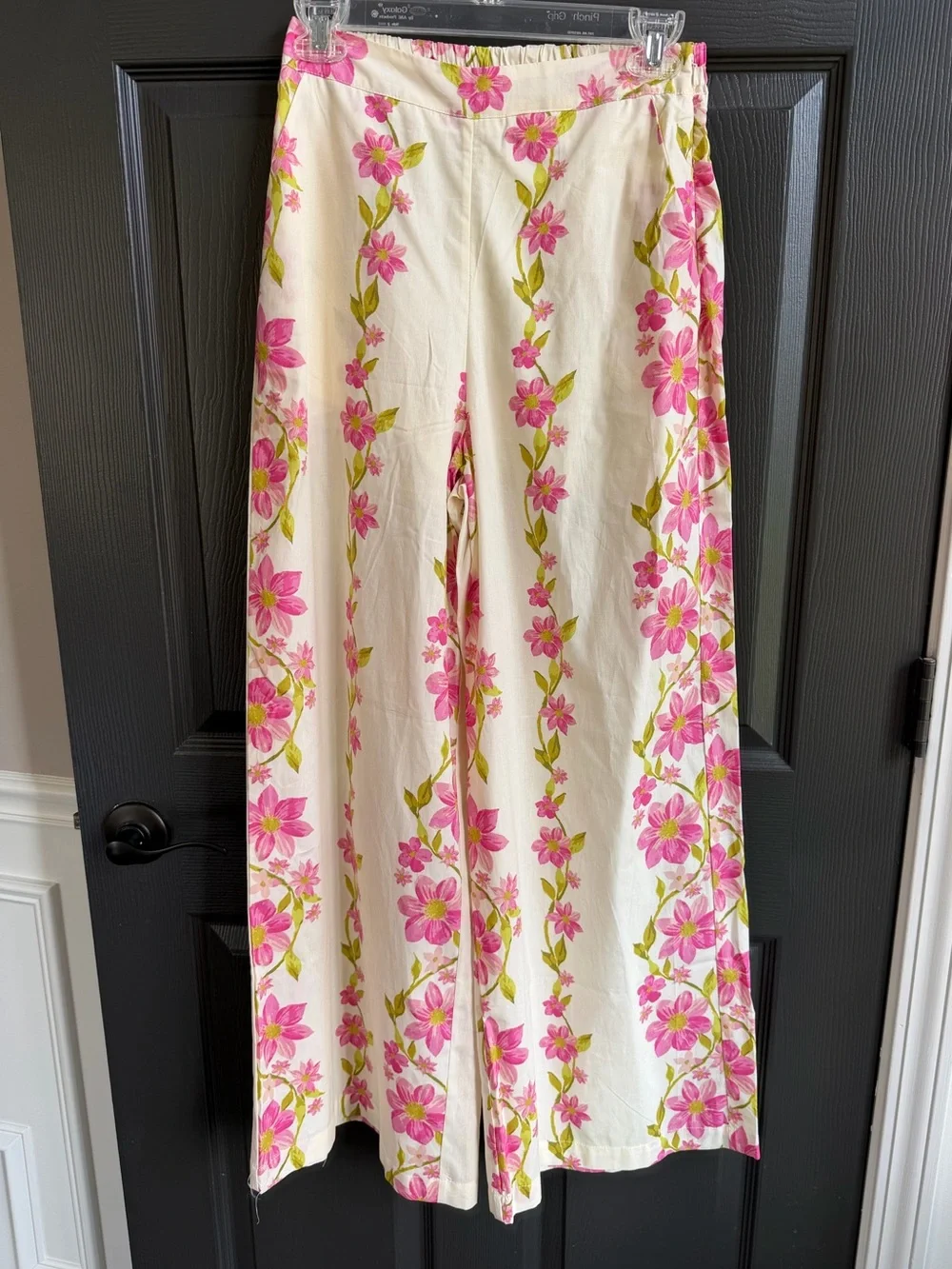 NWT HYFVE Wide Leg Apron Tank Set Delicate Blossom Floral Pink Green Ivory Small